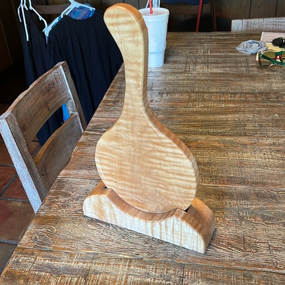 Wooden Round Long Handled Hand Mirror-Handcrafted/vintage  13”X 7”inches 🪞 - Picture 2 of 5